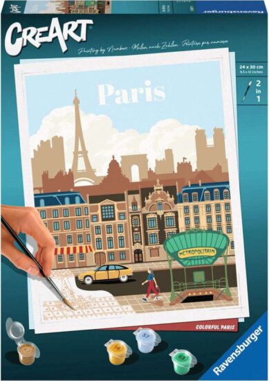 Ravensburger 23687 - CreArt Színes Párizs Számfestő Készlet
