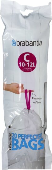Brabantia 245343 PerfectFit Szemeteszsák 10-12 L 20 Darab - Fehér