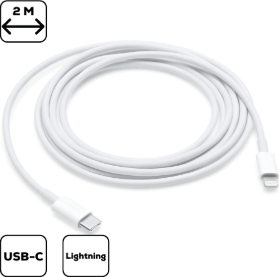 Apple USB-C to Lightning Töltőkábel 2m - Fehér Apple USB-C to Lightning Töltőkábel 2m - Fehér