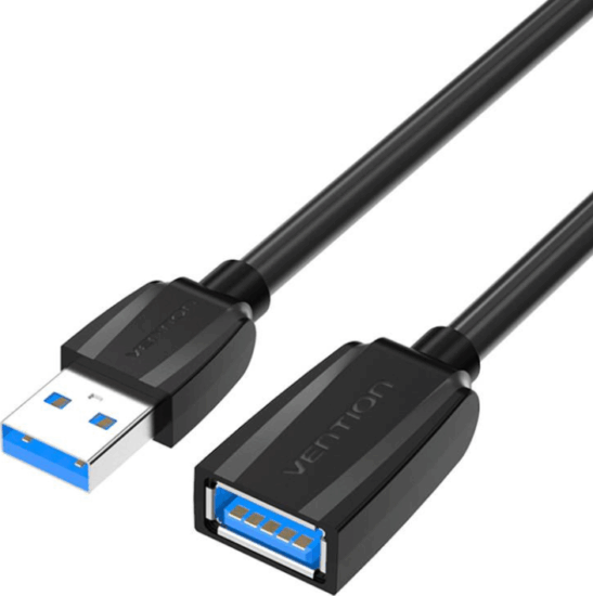 Vention VAS-A45 USB-A apa - USB-A anya 3.0 Hosszabbító Kábel - Fekete (0.5m)