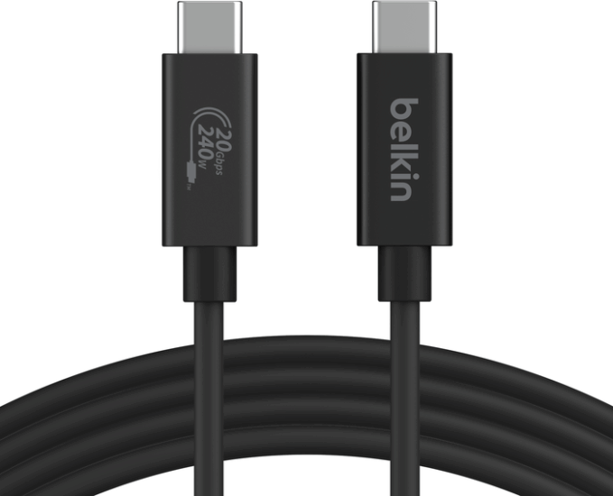 Belkin Connect USB-C apa - USB-C apa 4.0 Adat és töltő kábel - Fekete (2m)