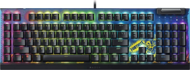 Razer BlackWidow V4 X Fortnite Edition (Yellow Switch) Vezetékes Gaming Billentyűzet - Angol (US)