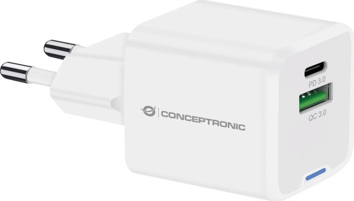 Conceptronic ALTHEA15W GaN USB-A / USB-C Hálózati töltő Adapter 20W - Fehér Conceptronic ALTHEA15W GaN USB-A / USB-C Hálózati töltő Adapter 20W - Fehér