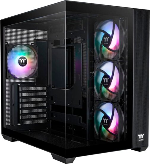 Thermaltake View 380 TG ARGB Midi Torony számítógépház Üveg oldallappal - Fekete Thermaltake View 380 TG ARGB Midi Torony számítógépház Üveg oldallappal - Fekete