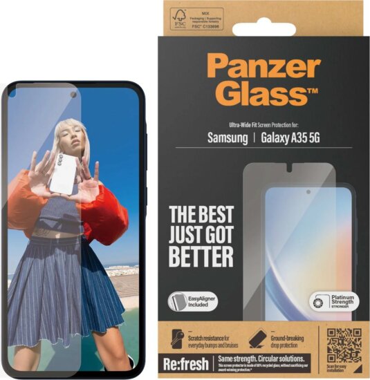 PanzerGlass Ultra-Wide Fit Samsung A35 5G A356 Telefon kijelzővédő üveg + Felhelyező segédkeret