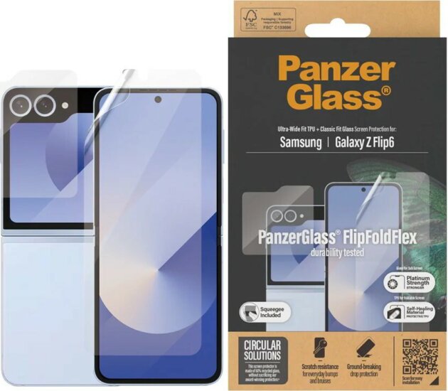 PanzerGlass Samsung Galaxy Z Flip6 F741 Bundle 2in1 Üveg és TPU Kijelzővédő fólia PanzerGlass Samsung Galaxy Z Flip6 F741 Bundle 2in1 Üveg és TPU Kijelzővédő fólia