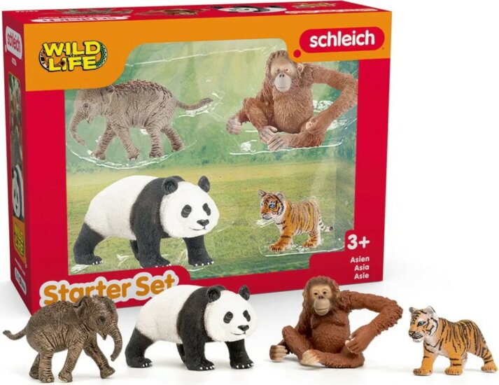 Schleich 42736 Wild Life Ázsia vadállat készlet kezdő csomag játékfigura