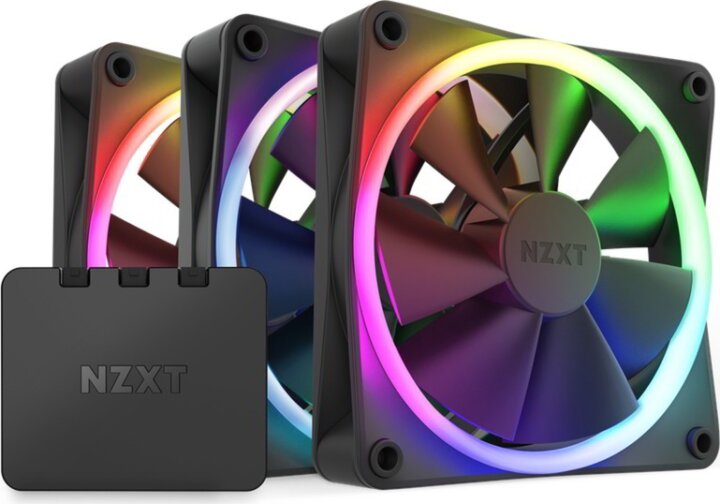 NZXT F120 RGB Triple PWM 120mm Rendszerhűtő ventilátor 3db - Fekete