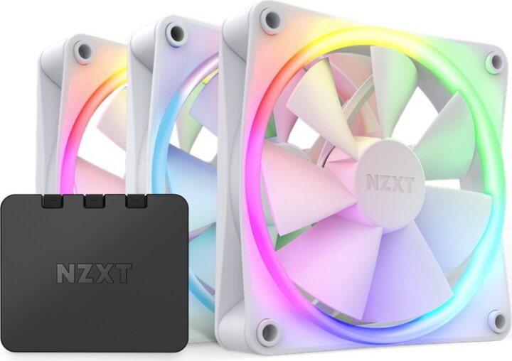 NZXT F120 RGB Triple PWM 120mm Rendszerhűtő ventilátor 3db - Fehér