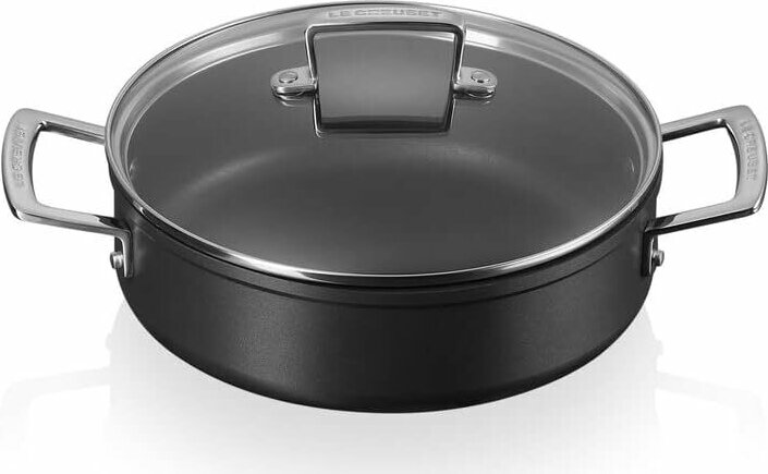 Le Creuset Tapadásmentes mély serpenyő üvegtetővel 28cm - Fekete