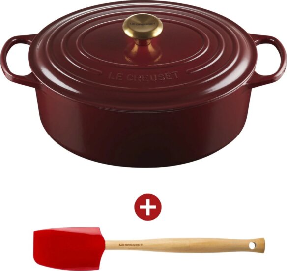 Le Creuset Signature kerek Öntöttvas Sütőtál 31cm - Bordó