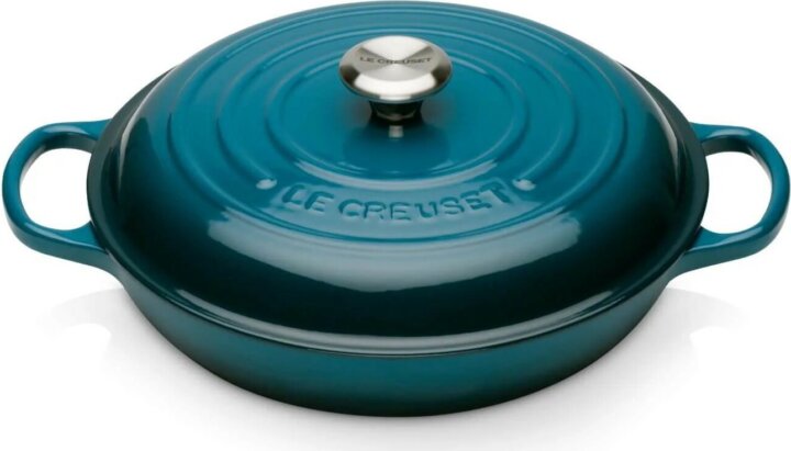 Le Creuset Signature kerek Öntöttvas Serpenyő 30cm - Türkiz