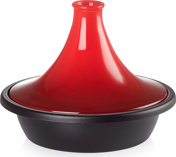 Le Creuset Öntöttvas Tajine Pároló Edény 31cm - Cseresznyevörös