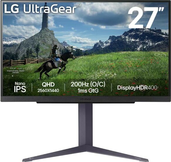 LG 27" 27GS85Q-B UltraGear 16:9 QHD IPS LED Gaming Monitor - Fekete