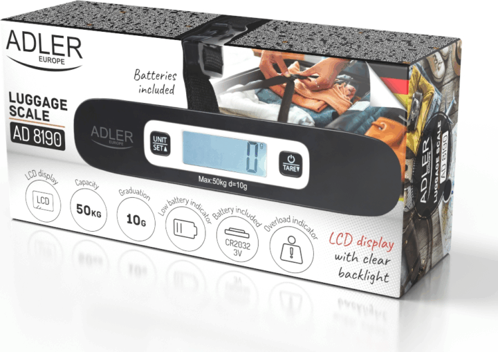 Adler AD 8190 Bőröndmérleg - Fekete