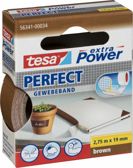 Tesa 56341 Extra Erős Szövet ragasztószalag 2,75m x 19mm - Barna