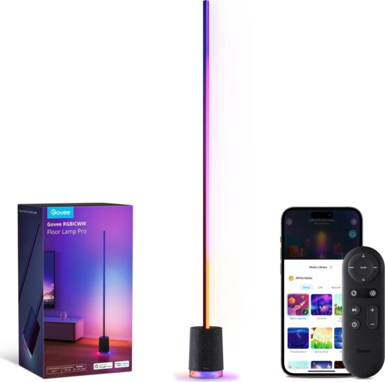 Govee H6079312 Lyra Corner LED dekorációs lámpa RGBIC beépített hangszóróval - Fekete