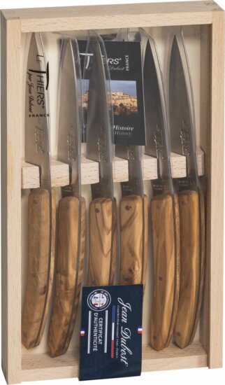 Jean Dubost Laguiole Messer - Olajfa 6 darabos Konyhakés készlet Jean Dubost Laguiole Messer - Olajfa 6 darabos Konyhakés készlet
