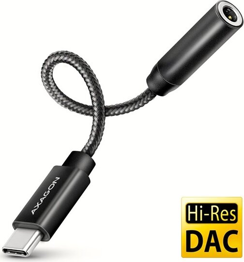 Axagon ADA-HC USB-C apa - 3.5mm Jack anya Adapter - Fekete Axagon ADA-HC USB-C apa - 3.5mm Jack anya Adapter - Fekete