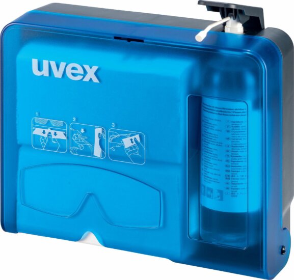 Uvex Védőszemüveg Tisztító folyadék Fali adagoló - Kék Uvex Védőszemüveg Tisztító folyadék Fali adagoló - Kék