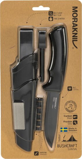 Morakniv Bushcraft Vadászkés 232mm + Tűzgyújtó - Fekete