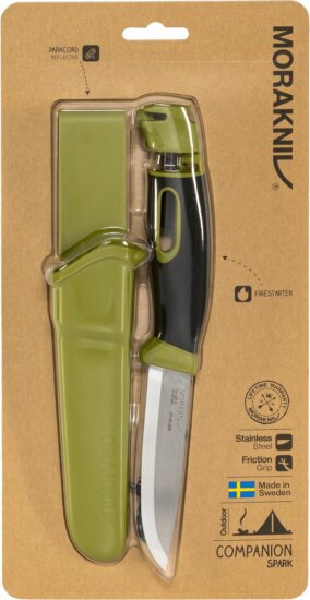 Morakniv Companion Spark Túrakés 223mm + Tűzgyújtó - Zöld Morakniv Companion Spark Túrakés 223mm + Tűzgyújtó - Zöld