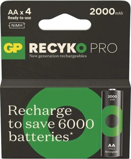GP B26204 ReCyko Pro Professional 2000mAh Újratölthető AA Ceruzaelem (4db/csomag)