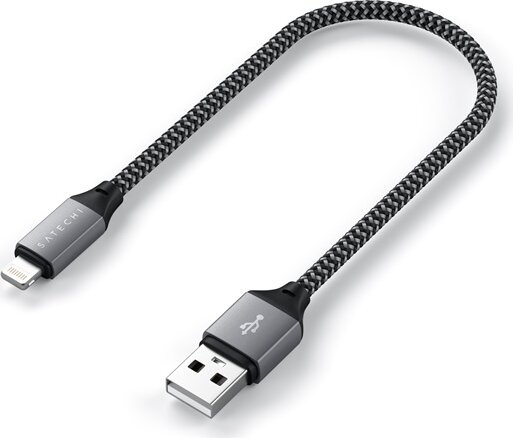 Satechi ST-TAL10M 25cm USB A Anya - Lightning iPhone TöltőKábel - Szürke (25cm)