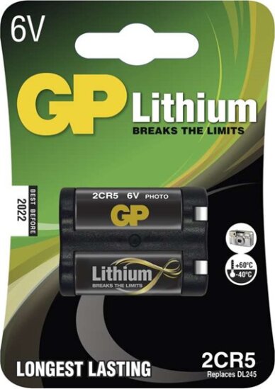 GP 2CR5 6V Lítium fotó elem (1db/csomag)