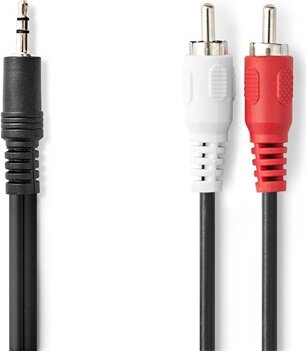 Nedis CAGL22200BK50 3.5mm Jack apa - 2x RCA apa Kábel (5m)