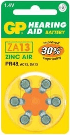 GP B3513 ZA13 Cink-levegő hallókészülék elem (6db/csomag)