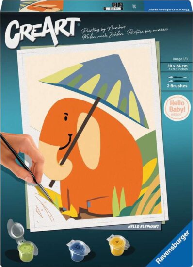 Ravensburger CreArt ART Collection - Hello Elephant festmény készlet 18x24cm
