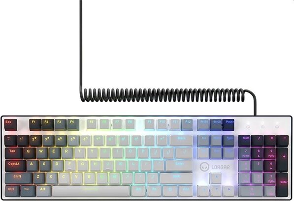 Lorgar Azar 514 RGB Mechanikus Vezetékes Gamer Billentyűzet - Angol (EN) - Fehér