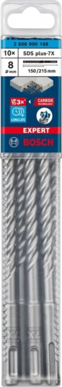 Bosch Ø 8,0 x 150/215mm Expert SDS Plus-7X Beton fúrószár 10db Bosch Ø 8,0 x 150/215mm Expert SDS Plus-7X Beton fúrószár 10db
