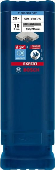 Bosch Ø 10 x 150/215mm Expert SDS Plus-7X Beton fúrószár 30db Bosch Ø 10 x 150/215mm Expert SDS Plus-7X Beton fúrószár 30db