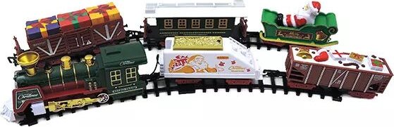 Karácsonyi Dekorációs kisvonat pályaszett Mikulással