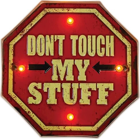 Forever Light Retro falra akasztható USB metál LED dekorációs lámpa "DO NOT TOUCH"