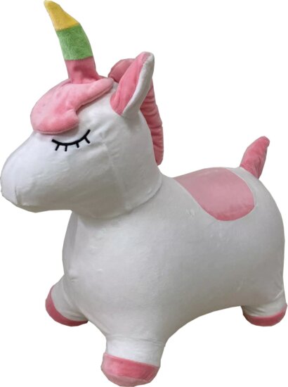 Ugráló felfújható plüss felületű unikornis 56 x 28 x 49 cm - Fehér Ugráló felfújható plüss felületű unikornis 56 x 28 x 49 cm - Fehér