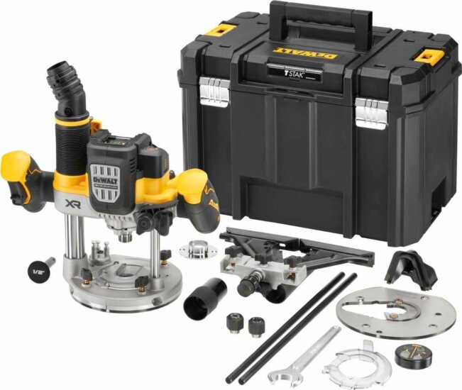 DeWalt DCW620NT-XJ Akkus Felsőmaró Marógép készlet 18V (Akku és töltő nélkül) - Fekete/Sárga