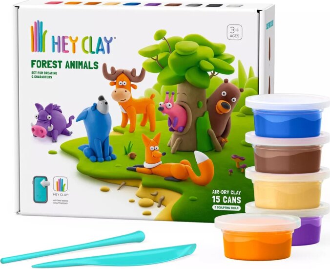 Hey Clay Erdei állatos lebomló gyurma szett - 15 tégely Hey Clay Erdei állatos lebomló gyurma szett - 15 tégely