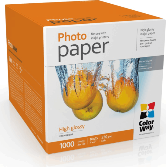 ColorWay PG23010004R 230 g/m² 10x15 cm magasfényű Fotópapír (1000 db/csomag)
