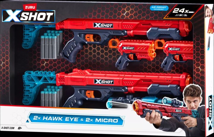 ZURU TOYS X-Shot Excel Combo 4 darabos szivacslövő fegyver szett