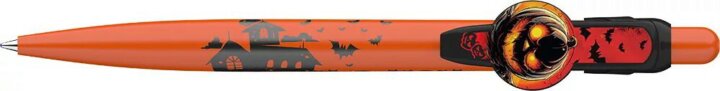 ICO Nyomógombos Golyóstoll 0,8 mm Halloween Dekorációval - Narancs