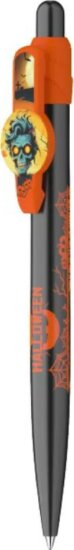 ICO Nyomógombos Golyóstoll 0,8 mm Halloween Dekorációval - Narancs/Fekete