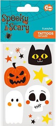 Spooky & Scary Ijesztő Tetováló Test matrica készlet Halloween Dekoráció