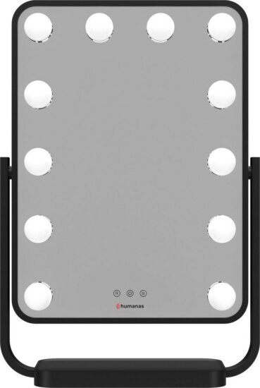 Humanas HS HM01 LED Asztali Kozmetikai sminktükör 32 x 47 cm - Fekete