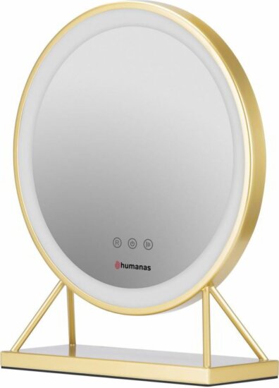 Humanas HS HM04 LED Asztali Kozmetikai Sminktükör Ø 40 cm - Arany