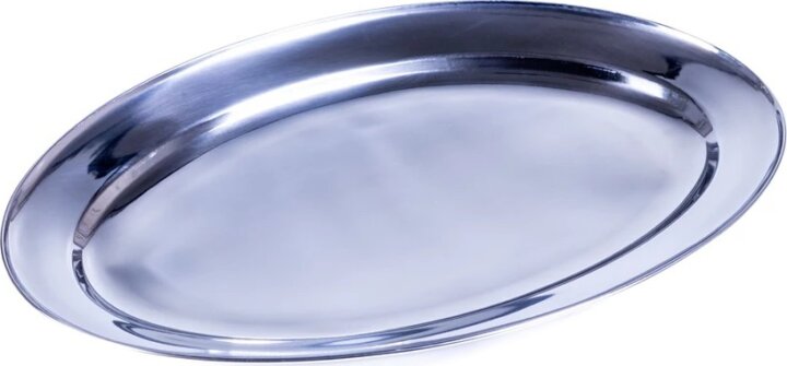 TOO KT-452 Elegáns Rozsdamentes acél ovális tálca 40 cm
