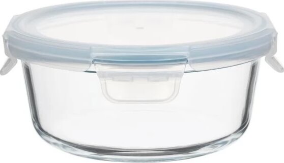 TOO KT-88 Hőálló Üveg kerek ételtároló csatolható műanyag tetővel 0,40L - Átlátszó