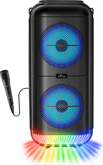 Media-Tech MT3183 Bluetooth Karaoke Party Hangszóró Mikrofonnal 50W - Fekete Media-Tech MT3183 Bluetooth Karaoke Party Hangszóró Mikrofonnal 50W - Fekete